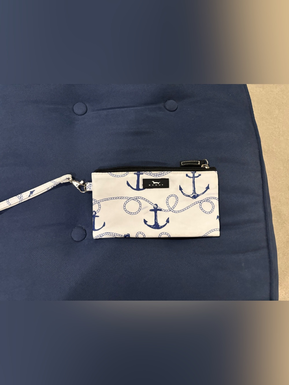 Scout White and Navy Anchor Wristlet